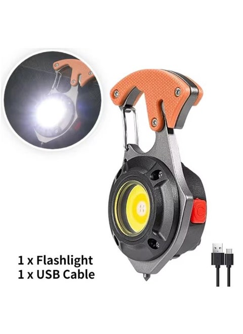 Rechargeable Power Display Strong Light Camping Lamp Bottle Opener Led Portable LED Work Light Keychain Flashlight
