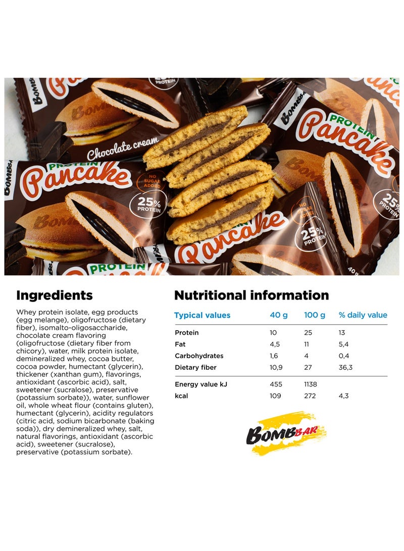 BOMBBAR Protein Pancake with Chocolate Cream 10x40g - Image 4
