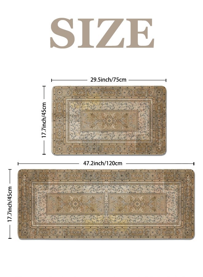 2 PCS Kitchen Floor Mats Rugs Set, Cushion Floor Carpet, Waterproof, Oil Resistant and Anti-Fatigue PU Standing Mat for Kitchen, Floor, Office, Sink, Laundry 45*75CM+45*120CM - Image 5