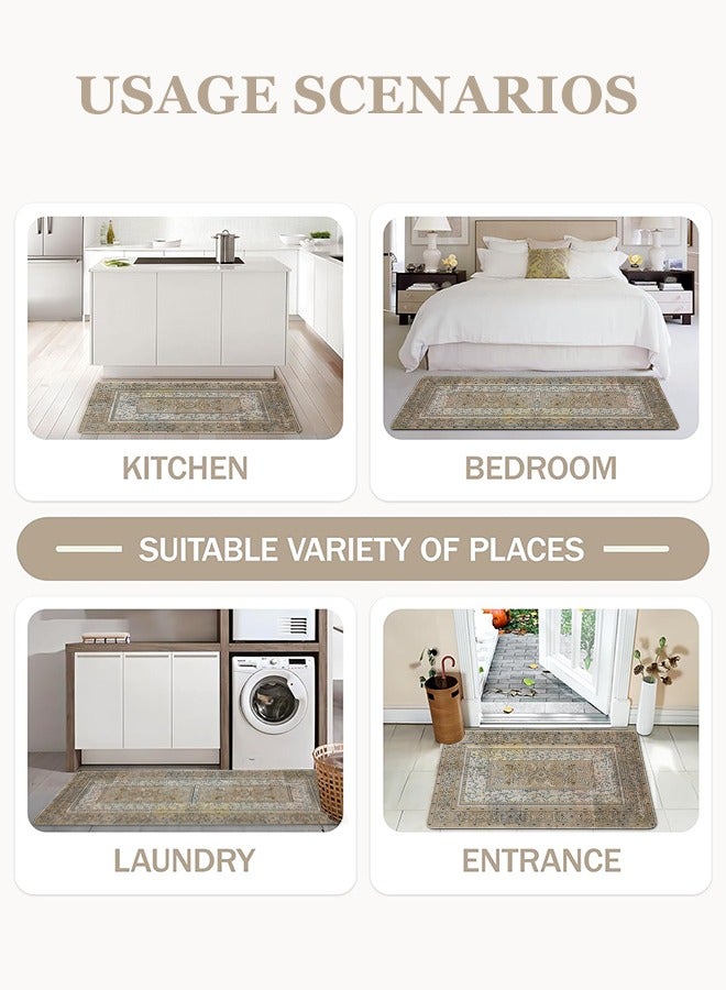 2 PCS Kitchen Floor Mats Rugs Set, Cushion Floor Carpet, Waterproof, Oil Resistant and Anti-Fatigue PU Standing Mat for Kitchen, Floor, Office, Sink, Laundry 45*75CM+45*120CM - Image 4