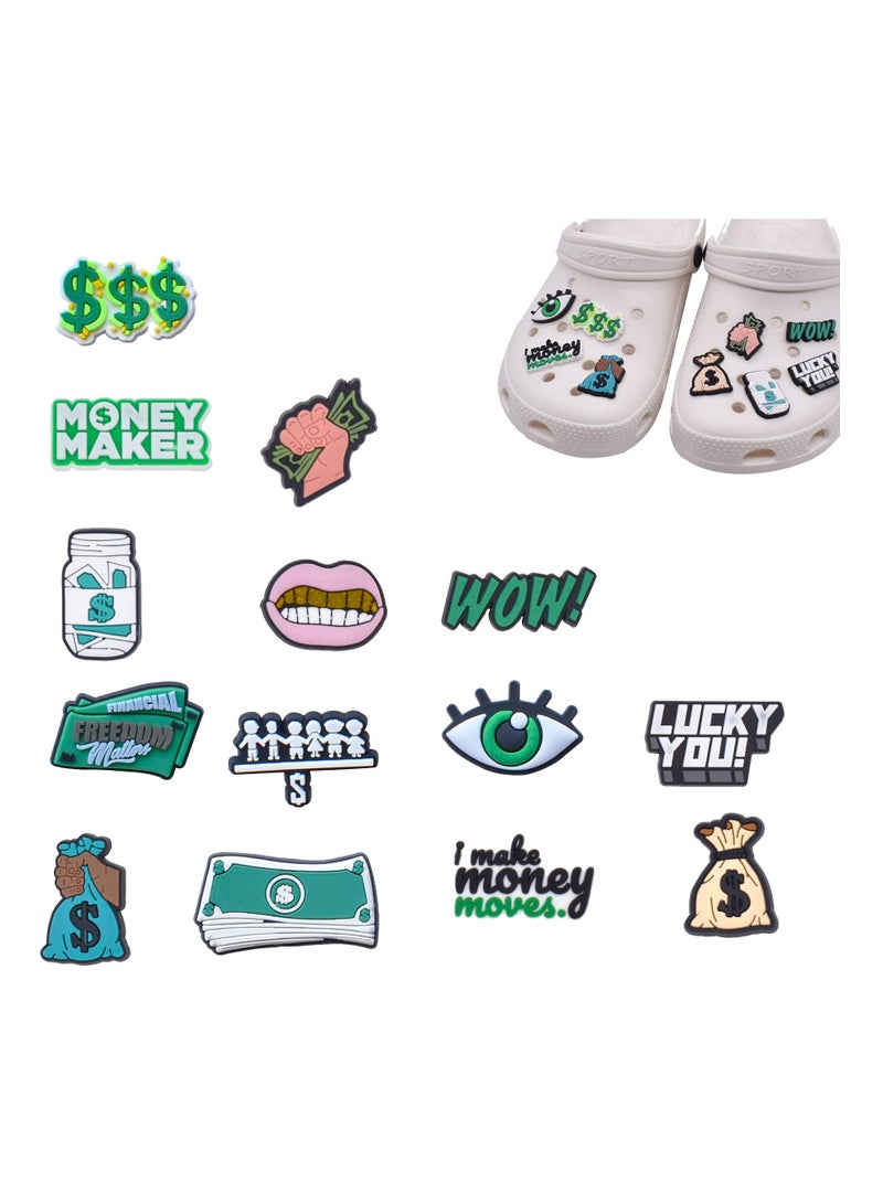 Excefore Shoe Charms Croc 14 Pcs Cartoon Croc Accessories for Shoes Decoration ​PVC Charms Bracelet Wristband for Men Women Kids Girl Nurse Adult Buckle Party Favors Gifts  - Image 1