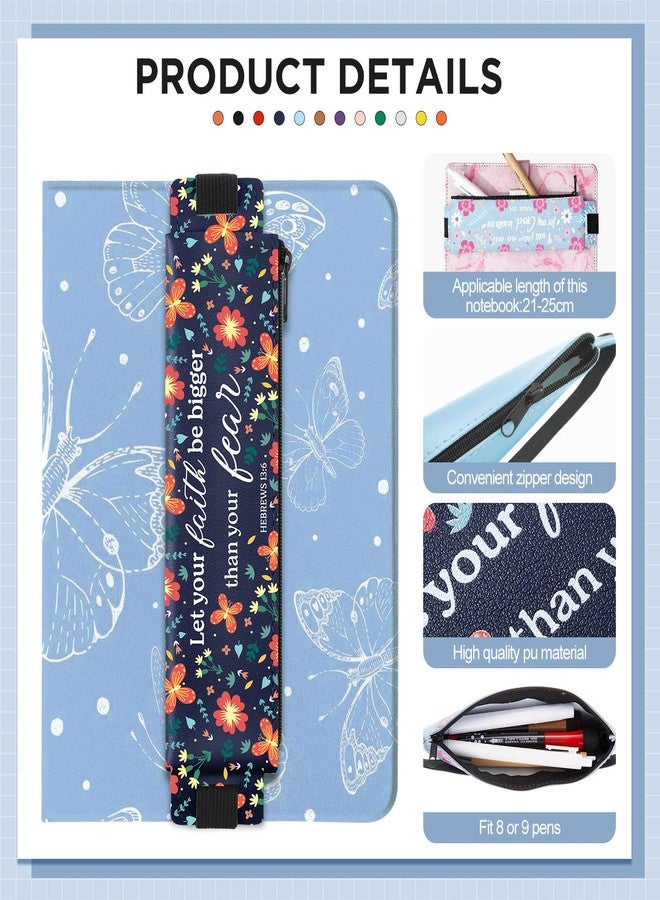Moinchore 12 PCS Christan Adjustable Pencil Holder Elastic Bible Verse Adjustable Pen Case Detachable PU Leather Pen Holder For Notebook Office Daily Water Outdoor Activities(Bible Verse) - Image 3