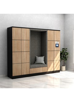 Caspian Smart Locker with Storage Cabinet Black cm