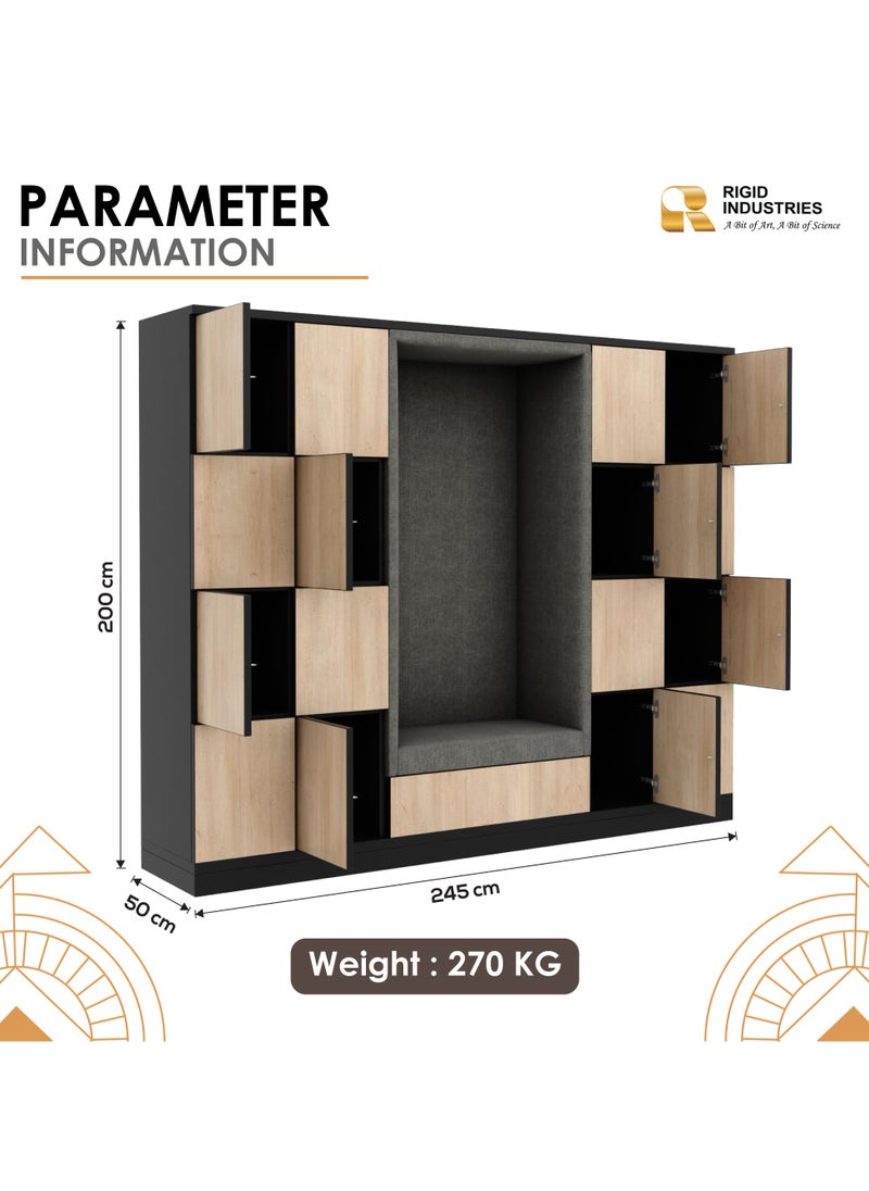 RIGID - Caspian Smart Locker with Storage Cabinet Black cm - Image 1