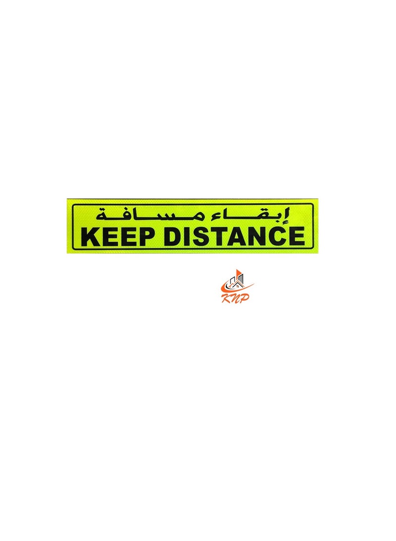 KNP Keep Distance Sign Sticker For Truck Green And Red - 10 X 45cm  - Image 1