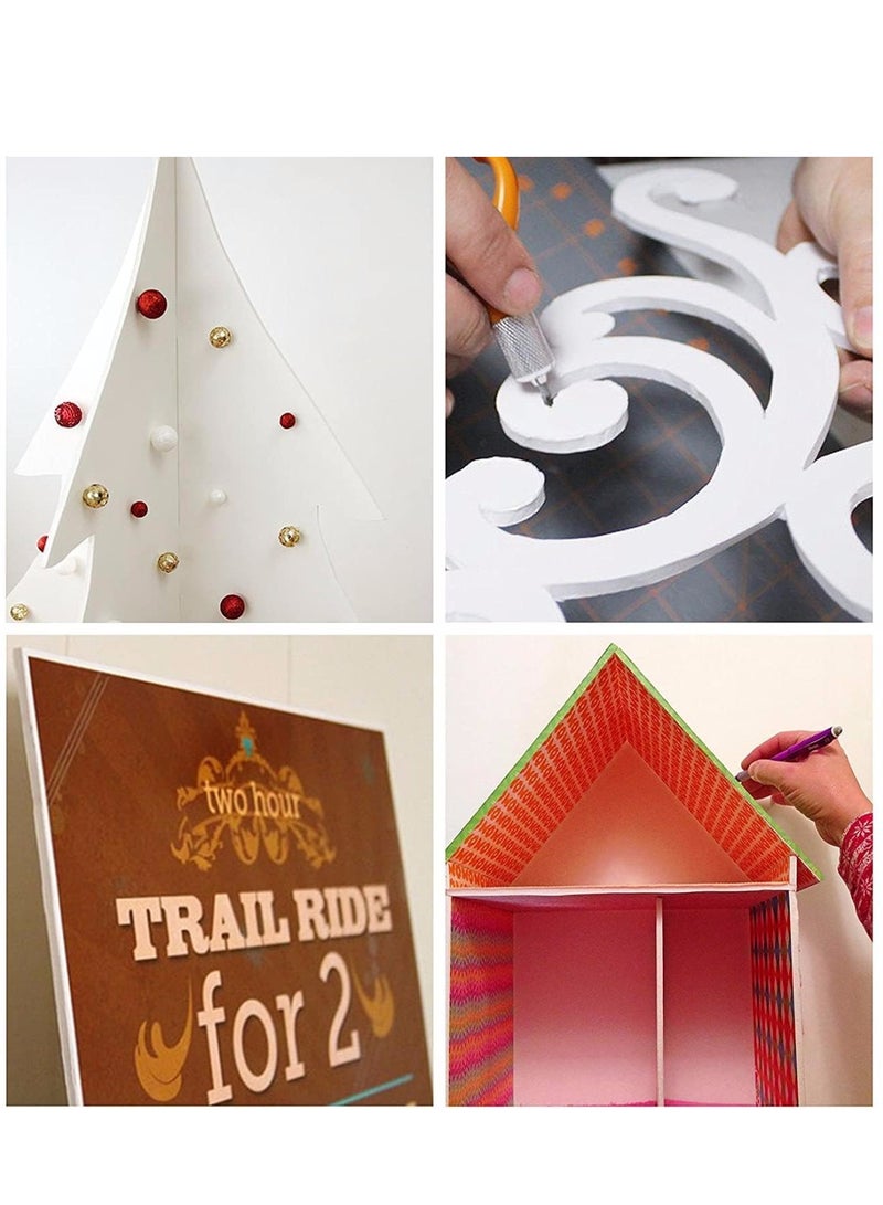 كرافت ماجيك، لوح إسفنجي أبيض مقاس A4، بسمك 5 مم لصنع النماذج، تركيب الصور، العروض التقديمية، مشاريع الفنون والحرف اليدوية، حزمة من 6 قطع - Image 5