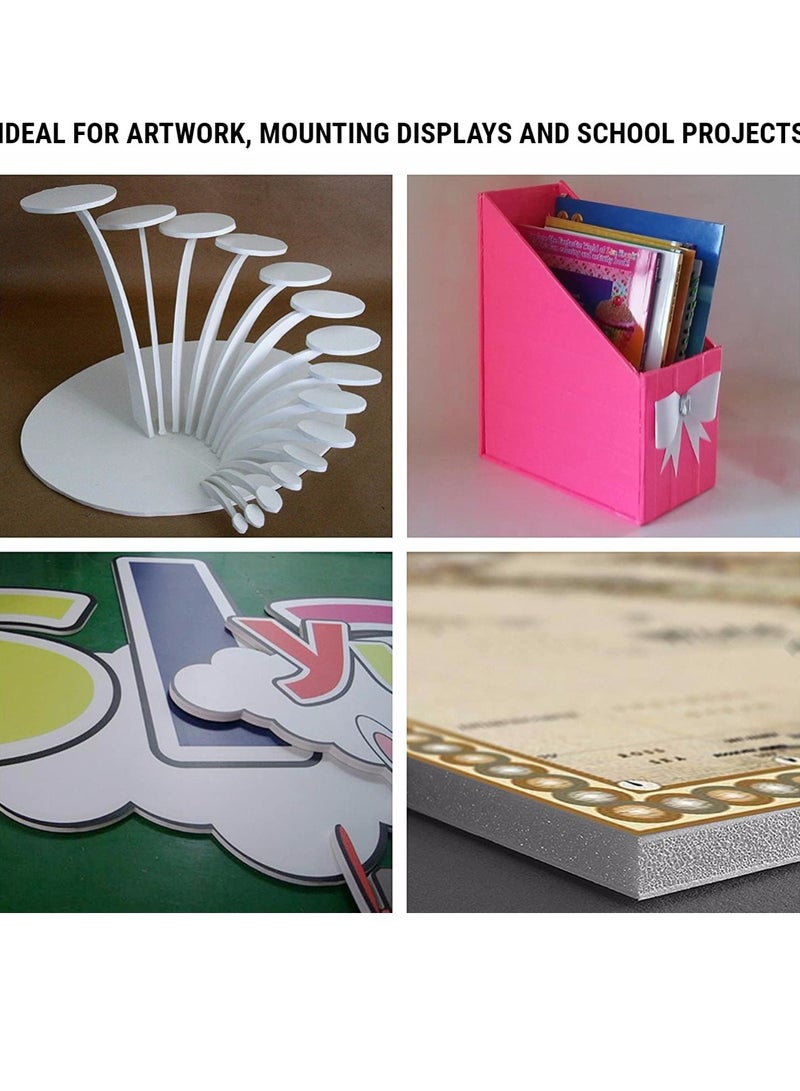 كرافت ماجيك، لوح إسفنجي أبيض مقاس A4، بسمك 5 مم لصنع النماذج، تركيب الصور، العروض التقديمية، مشاريع الفنون والحرف اليدوية، حزمة من 6 قطع - Image 4