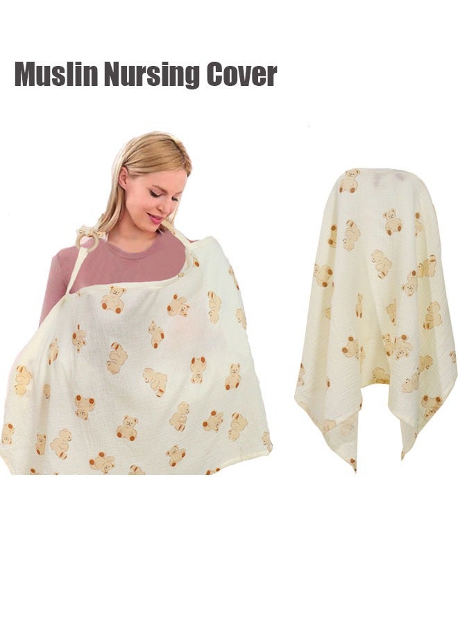 ZVEV Nursing Cover for Baby Breastfeeding Breathable 100% Cotton Breastfeeding Cover with Rigid Hoop for Mother Nursing Apron  - Image 1