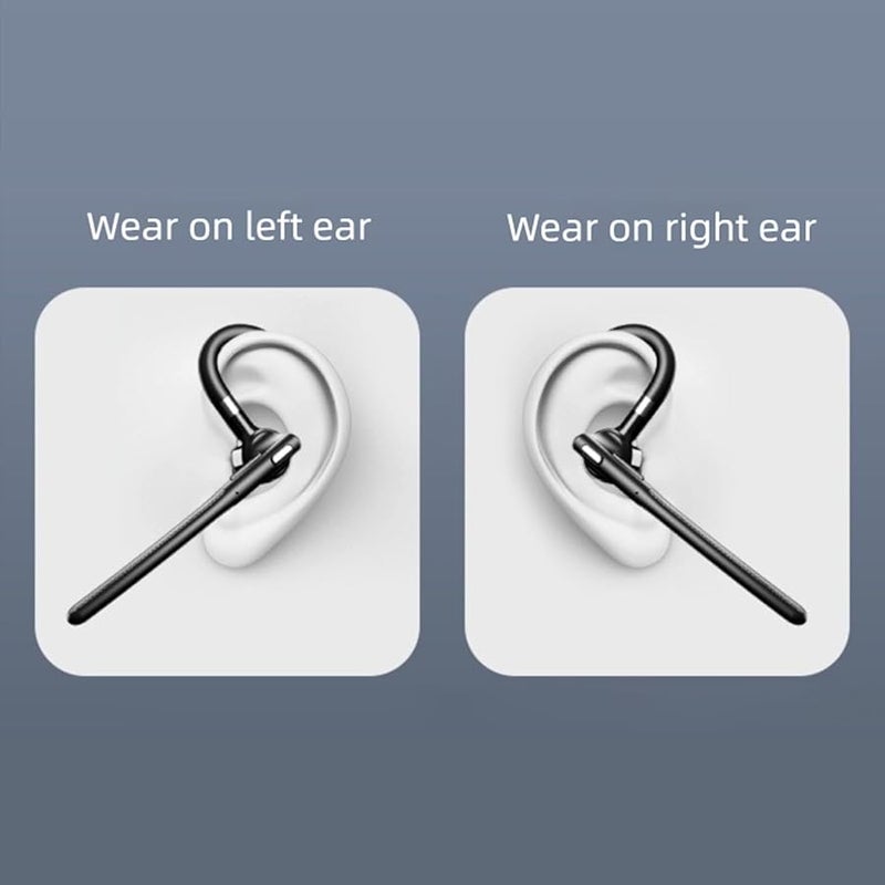 Fockety Bluetooth Headset Wireless Earpiece Dual Mic Noise Cancelling 36H Talk Charging Case Black - Image 5