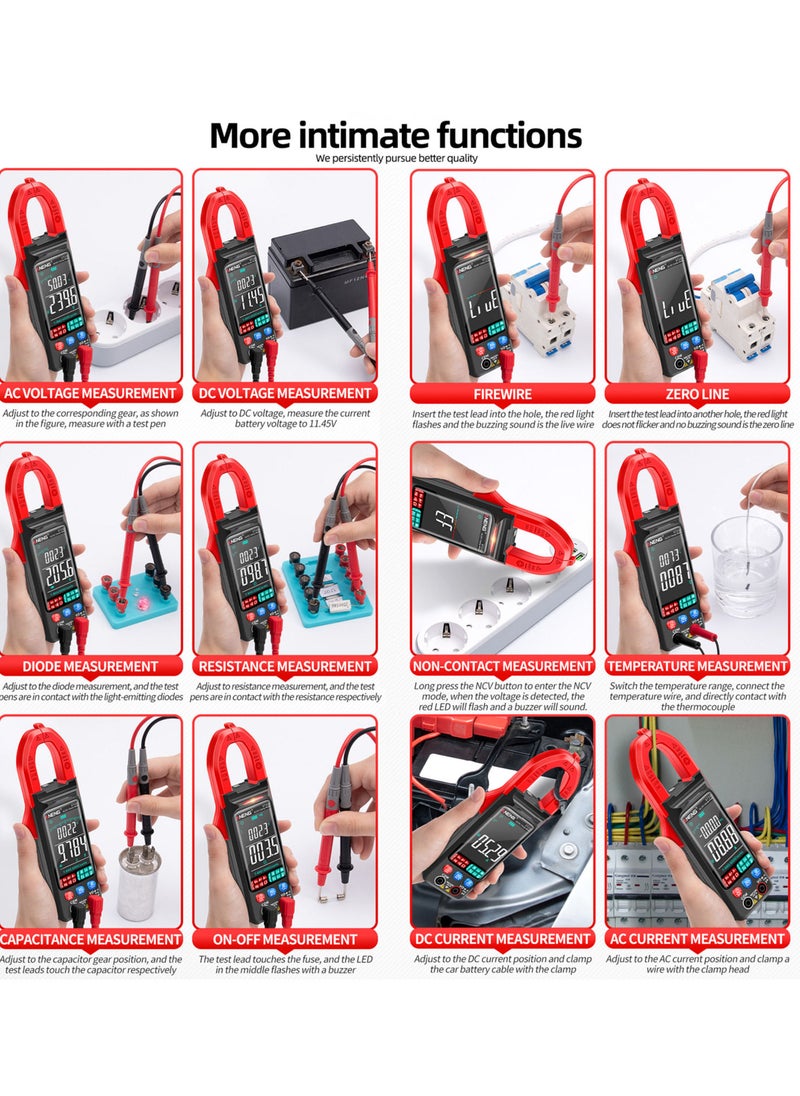 ANENG - ST212 Clamp Meter Intelligent Digital Clamp Multimeter 6000 Counts Smart AC & DC Voltmeter 400A Ammeter VA Colored Display Auto Range Clamp Type Tester NCV Non-contact Voltage Measurer Resistanc - Image 1