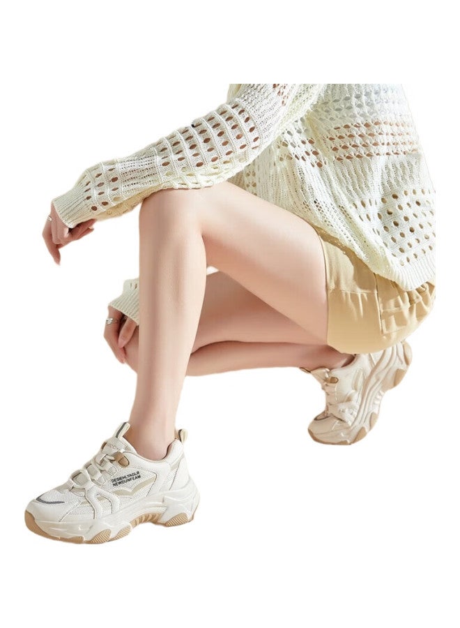 YEARCON Women'S Chunky Sneakers Mesh Casual Sports Shoes Lightweight Thick-Soled Shoes E63101130 Yellow Size 38 - Image 1