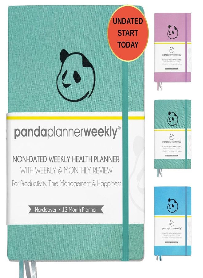 Panda Planner 12-Month Mental Health Journal - Undated Wellness Planner with Mood Tracker, Gratitude Prompts & Daily Reflections - Soft Cloth Hardcover Self-Care Organizer with Notes & Doodle Pages (Green) - Image 1