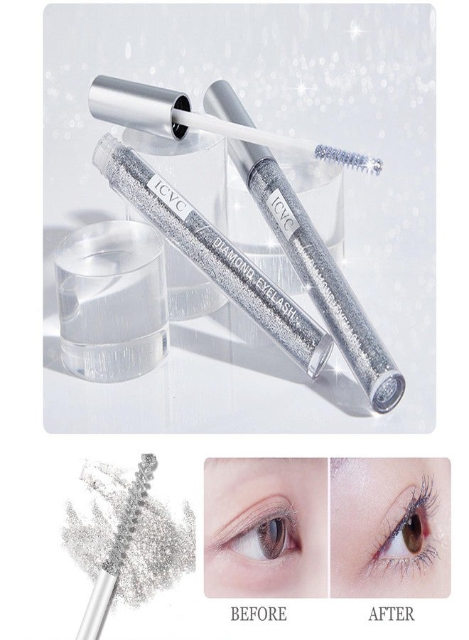Grospe Diamond Glitter Lashes Mascara Waterproof Shimmer Colored MascaraCharming Longlasting Mascara Perfect for Stage Party Wedding Music Festival Very Sparkling Eyes Makeup - Image 2