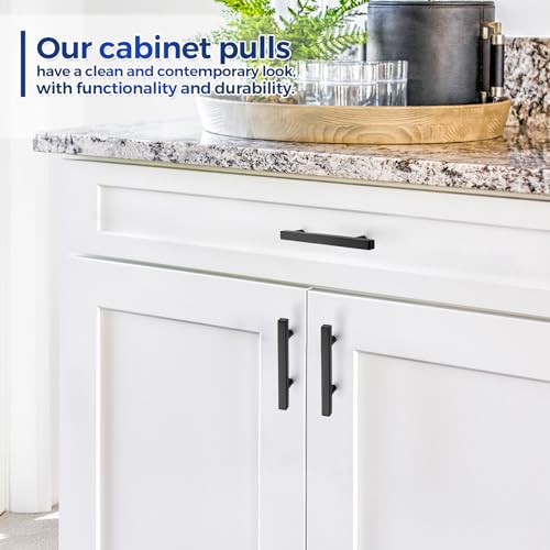 JOY DECOR 30 Pack 3 Inch Matte Black Square Cabinet Handles Stainless Steel Cabinet Hardware Pulls for Kitchen and Drawers with 5 Inch Overall Length - Image 5