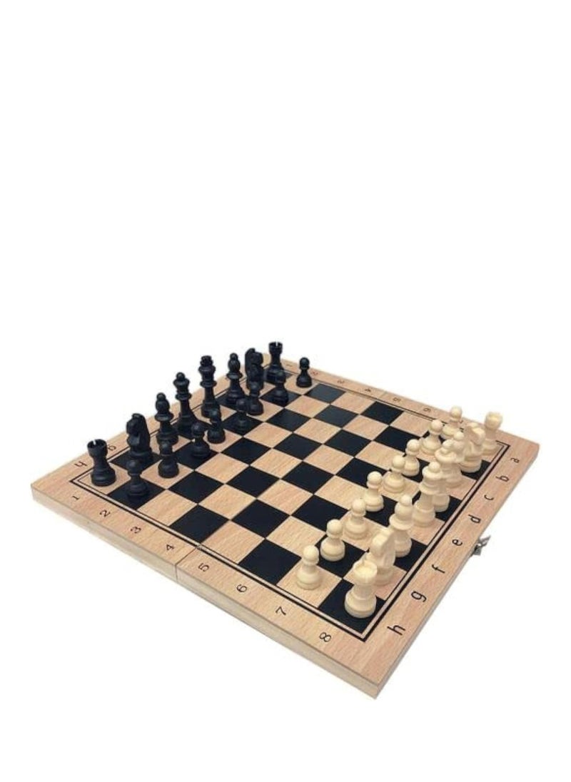 Cool Baby COOLBABY Large Chess, Checkers & Backgammon 3 in 1 Set - Outdoor & Travel Learning Game - Magnetic Chess Board - Wooden Chess Set (Size: 39 x 39 cm)  - Image 1