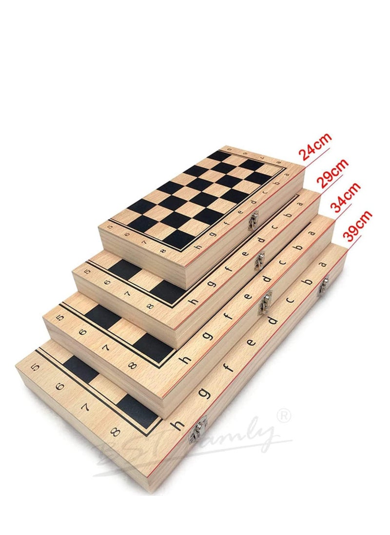 Cool Baby - COOLBABY Large Chess, Checkers & Backgammon 3 in 1 Set - Outdoor & Travel Learning Game - Magnetic Chess Board - Wooden Chess Set (Size: 39 x 39 cm) - Image 1