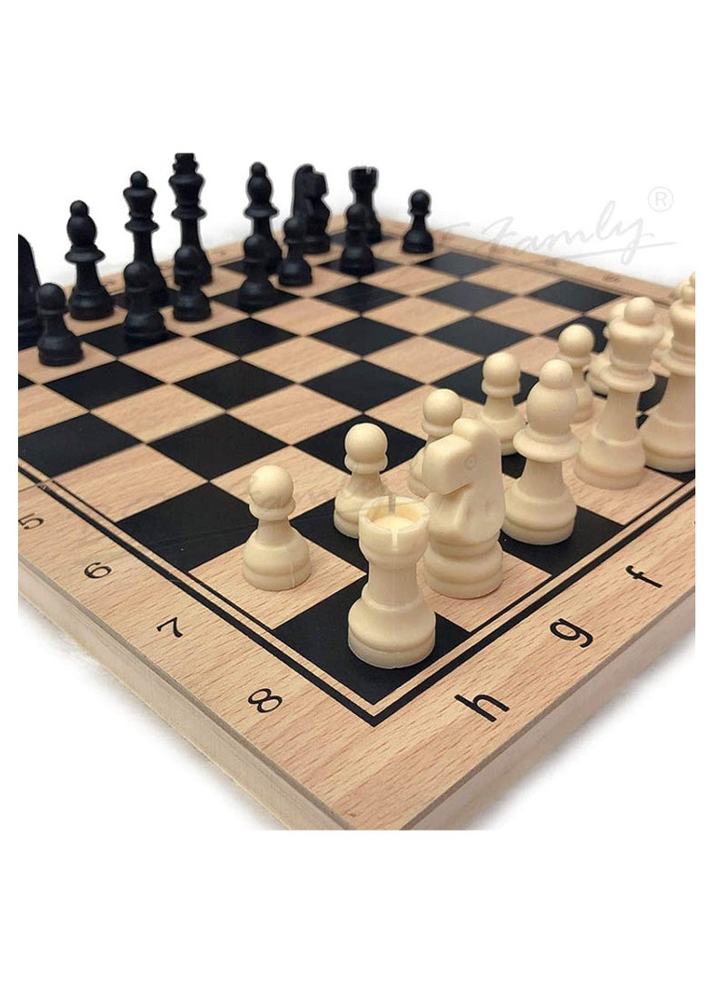 Cool Baby COOLBABY Large Chess, Checkers & Backgammon 3 in 1 Set - Outdoor & Travel Learning Game - Magnetic Chess Board - Wooden Chess Set (Size: 39 x 39 cm)  - Image 5