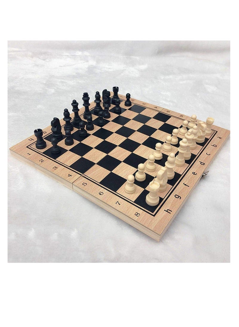 Cool Baby COOLBABY Large Chess, Checkers & Backgammon 3 in 1 Set - Outdoor & Travel Learning Game - Magnetic Chess Board - Wooden Chess Set (Size: 39 x 39 cm)  - Image 2