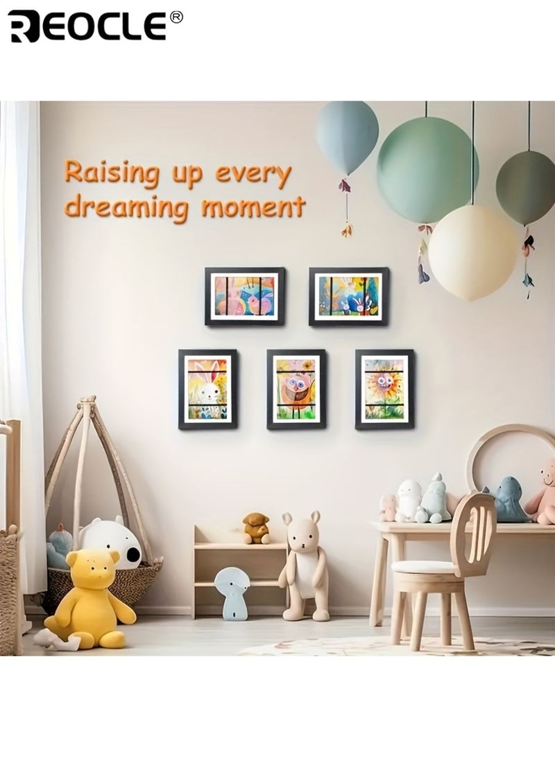 ريوكل إطار عرض مغناطيسي بحجم A4 لعرض رسومات الأطفال أو الصور، تصميم قابل للفتح من الأمام وقابل للطي، ديكور جداري متعدد الاستخدامات بحجم 33×24×3.2 سم - Image 4