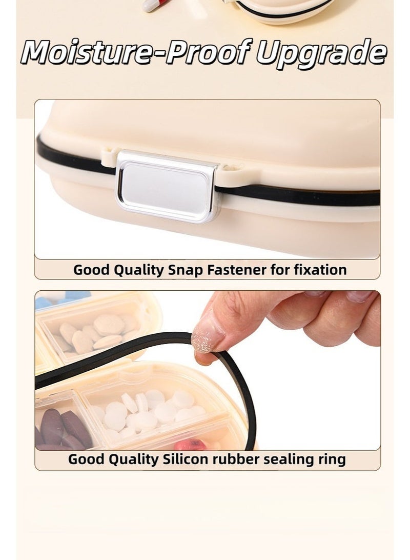 Portable 7-Compartment Pill Box with Rotating 1–7 Reminder Dial, Clear-Lid Travel Medication Organizer for Weekly Vitamins, Tablets, Supplements and Fish Oil Pills - Image 4