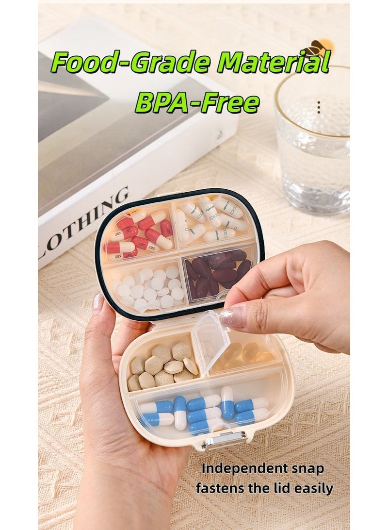Portable 7-Compartment Pill Box with Rotating 1–7 Reminder Dial, Clear-Lid Travel Medication Organizer for Weekly Vitamins, Tablets, Supplements and Fish Oil Pills - Image 5