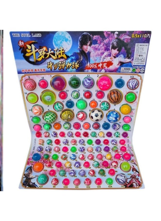 null - Lucky Draw Dragon Ball Cave Tear Paper Dragon Ball Awakening Self-pumping Children's Toy Night Luminous Bouncing Ball-Specifications:110 Pieces (random Pattern) Part Includes Translucent Balls - Image 1