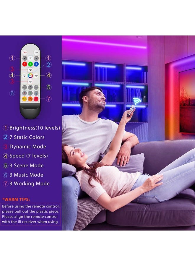 Wefomey LED Strip Lights 6 Pre-Cut 1.64ft/10ft Motion Sensor LED Light Strip with Remote, RGB 5050 Music Sync Color Changing LED Light Kit for Cabinets, Shelf, TV Backlight, Desk, Bed, DIY Decoration - Image 4