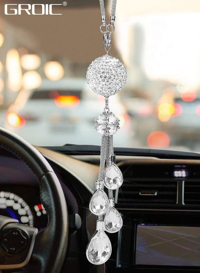Car Ornaments, Home Decor Ornaments, Bling Rearview Mirror Ornaments, Hanging Decorations for Car Office Home, Lucky Crystal Sun Catcher Ornament