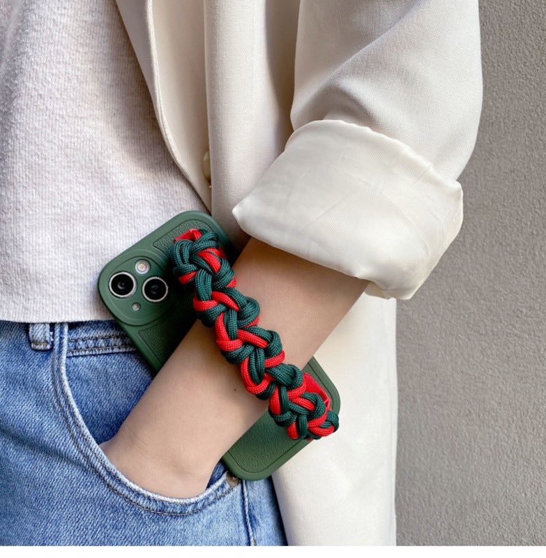 Mobile phone case diy accessories contrast color woven wristband can be matched with Apple iPhone carton luggage hardware accessories - Image 3
