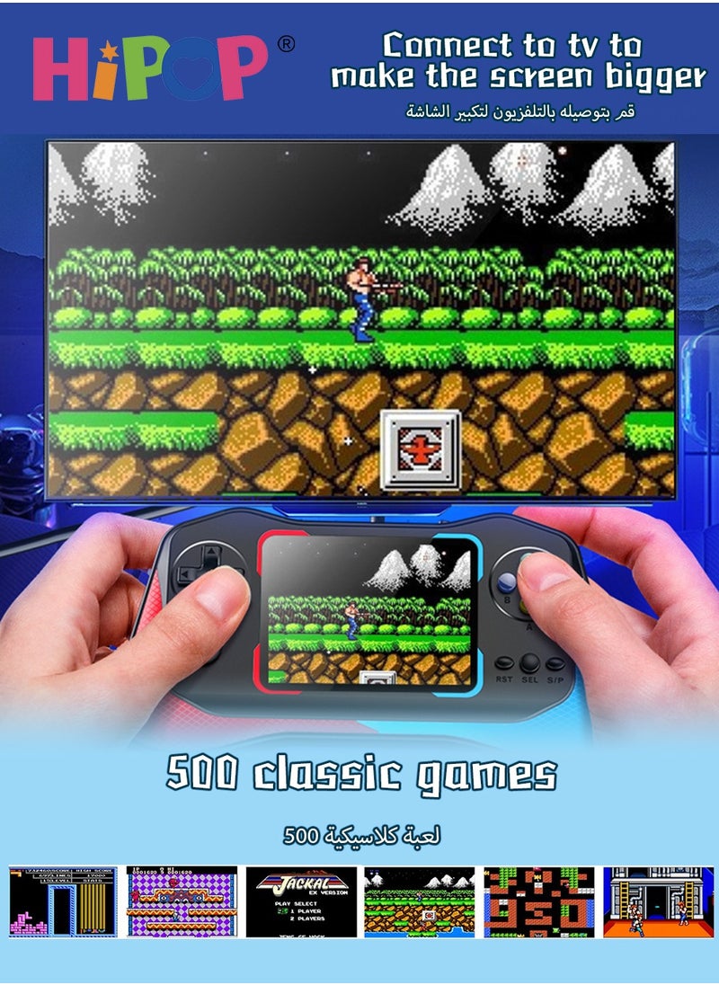 HIPOP 500 In 1 Handheld Game Console with one Gamepads,3.5-Inch HD Screen Retro Games,Handheld Game Console for Kids  - Image 2