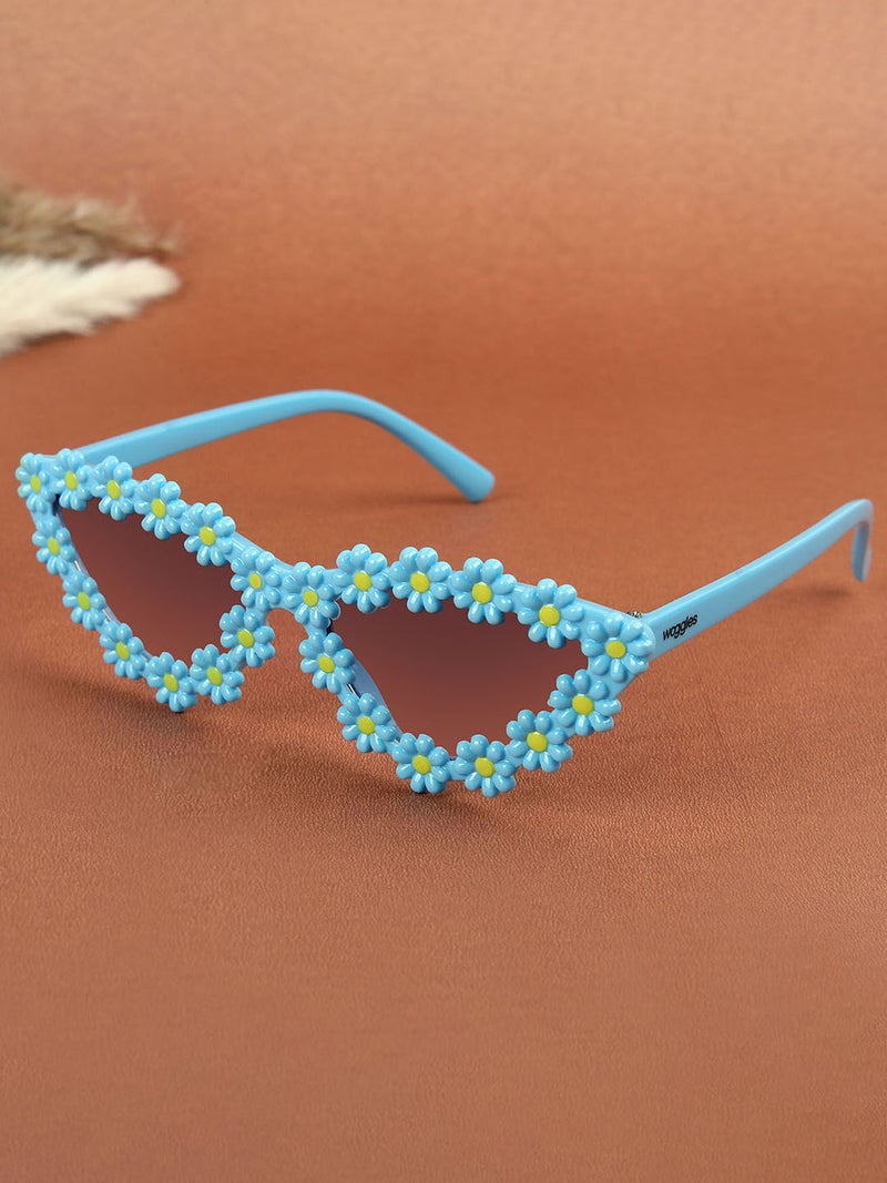 ووجلز نظارات شمسية أنيقة للأطفال بتصميم عين القطة مستقطبة زرقاء - Image 1