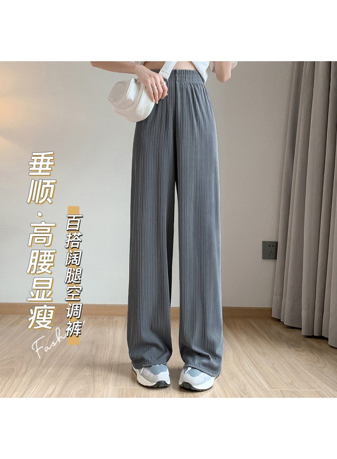 Moonbadi Ladies' Casual Pants Thin Wide-Leg Trousers Loose Drapey Viscose Home Pants Petite-Friendly Slimming Straight-Leg Pants For Women - Image 3