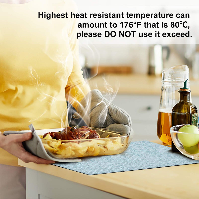 Aofmee Placemats Set of 6, Heat Resistant Place Mats, Washable Durable PVC Table Mats, Woven Vinyl Plastic Placemats for Dining Table, Non-Slip Stain Resistant Kitchen Table Placemats, Easy to Clean - Image 3