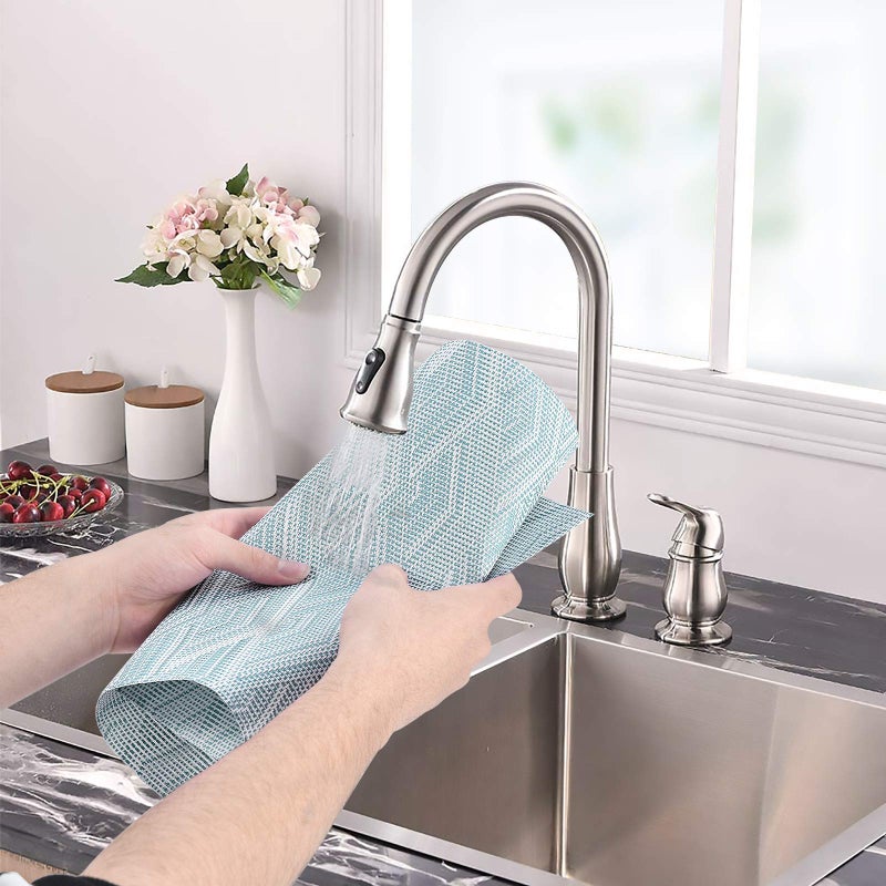 Aofmee Placemats Set of 6, Heat Resistant Place Mats, Washable Durable PVC Table Mats, Woven Vinyl Plastic Placemats for Dining Table, Non-Slip Stain Resistant Kitchen Table Placemats, Easy to Clean - Image 2