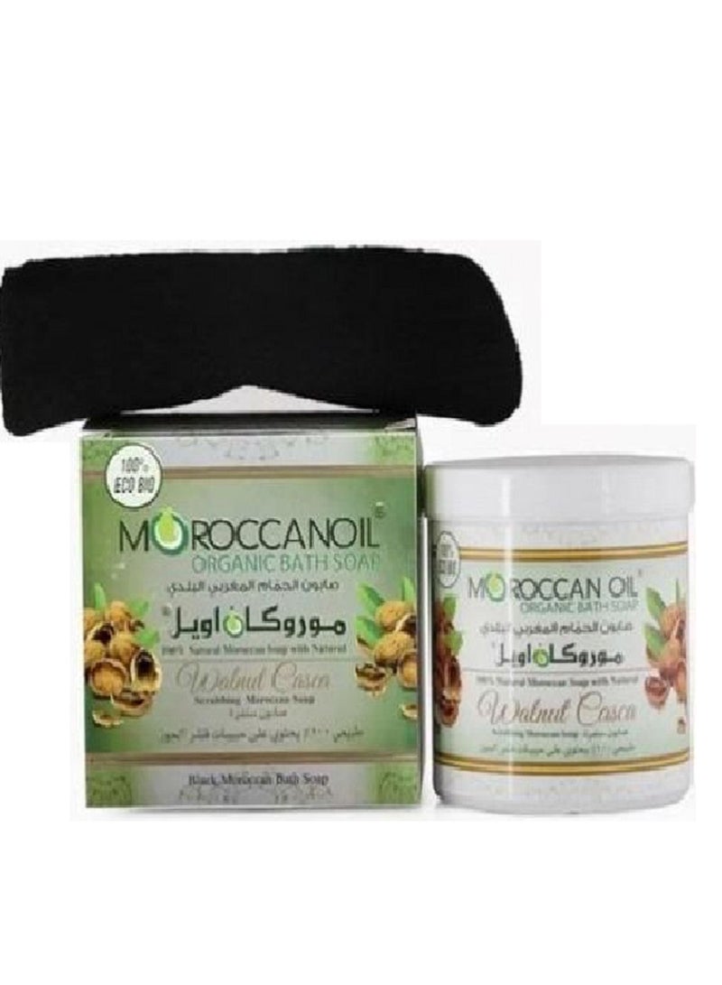 موروكان أويل صابون الحمام المغربي البلدي بحبيبات قشر اللوز - Image 2