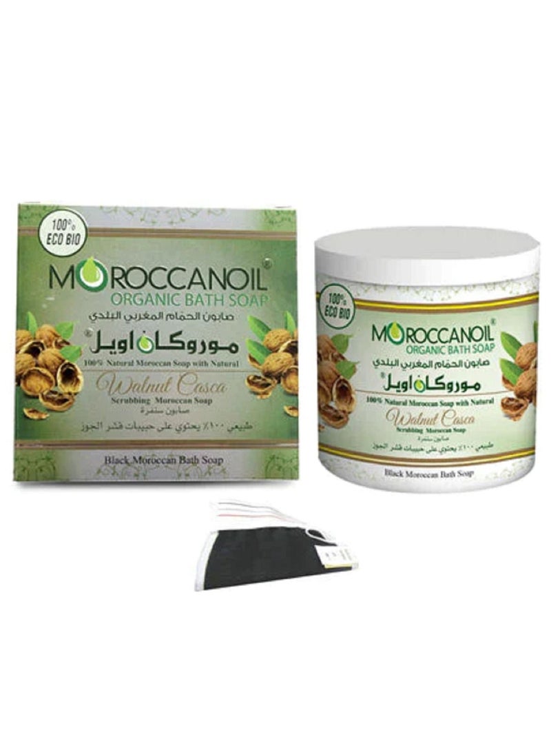 موروكان أويل صابون الحمام المغربي البلدي بحبيبات قشر اللوز - Image 1
