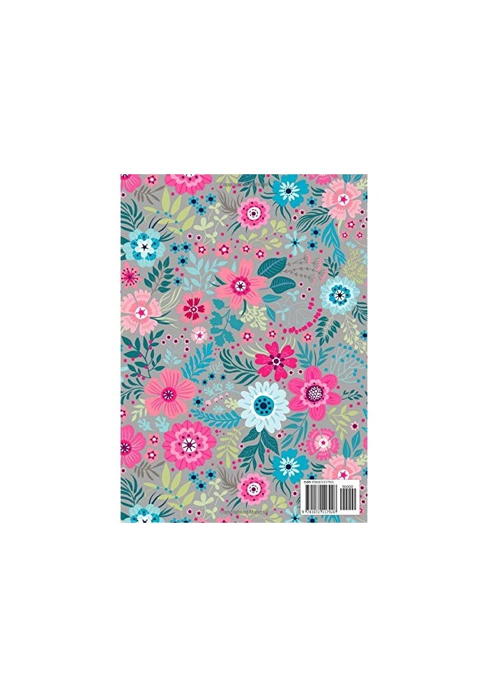 Vocabulary Notebook: A4 Notebook 3 Columns Large with A-Z Alphabetical Tabs Printed | Cute Colorful Floral Design Gray - Image 2