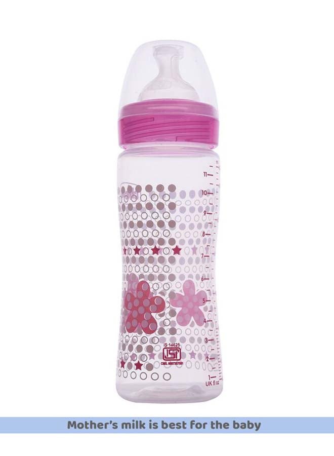 Chicco زجاجة تغذية الرفاهية (330 مل، سريعة) 4m+ تدفق سريع (وردي) - Image 3