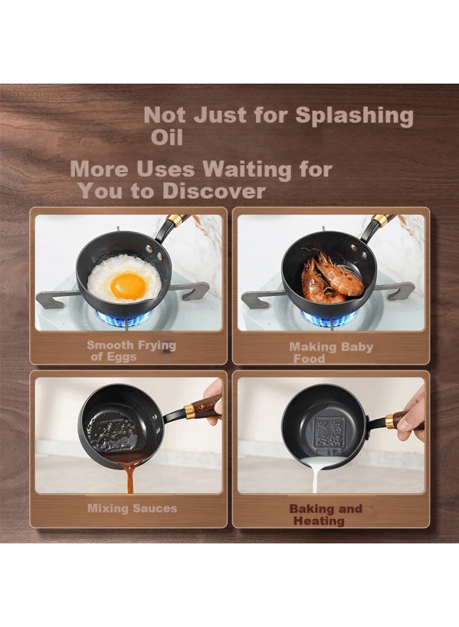 SSGP Sansige® Oil Splash Small Pan Uncoated Cast Iron Hot Oil Specialty Small Frying Pan Breakfast Egg Pan 12cm 38871 - Image 3