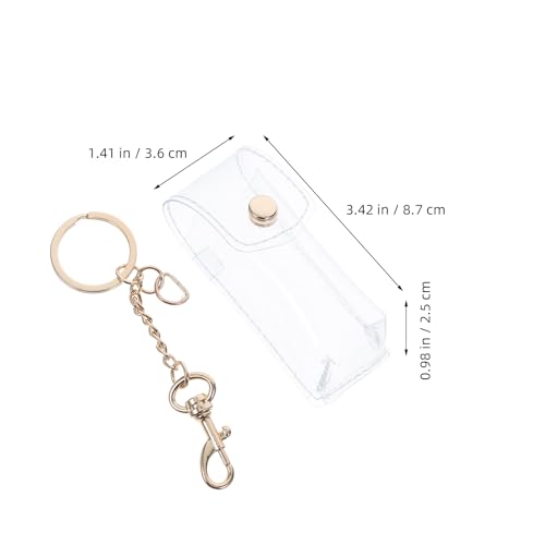 PACKOVE Lipstick Case Keychain Clear Lipstick Pouch Mini Holder Keychain Holder Clear Lip Balm Lip Balm - Image 2