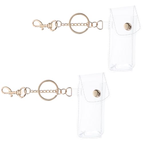 PACKOVE Lipstick Case Keychain Clear Lipstick Pouch Mini Holder Keychain Holder Clear Lip Balm Lip Balm - Image 1