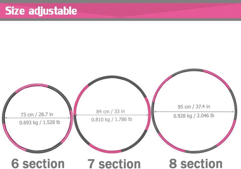 AUOXER Fitness Exercise Weighted Hoops, Lose Weight Fast by Fun Way to Workout, Fat Burning Healthy Model Sports Life, Detachable and Size Adjustable Design - Image 2