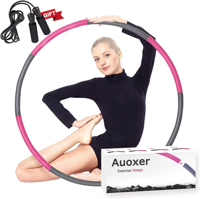 AUOXER Fitness Exercise Weighted Hoops, Lose Weight Fast by Fun Way to Workout, Fat Burning Healthy Model Sports Life, Detachable and Size Adjustable Design - Image 1
