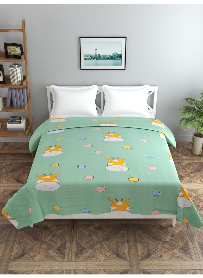 MORADO MORADO Glace Cotton Double Duvet CoverRajai CoverBlanket Cover with Zipper 90x100 Inch Green  - Image 2