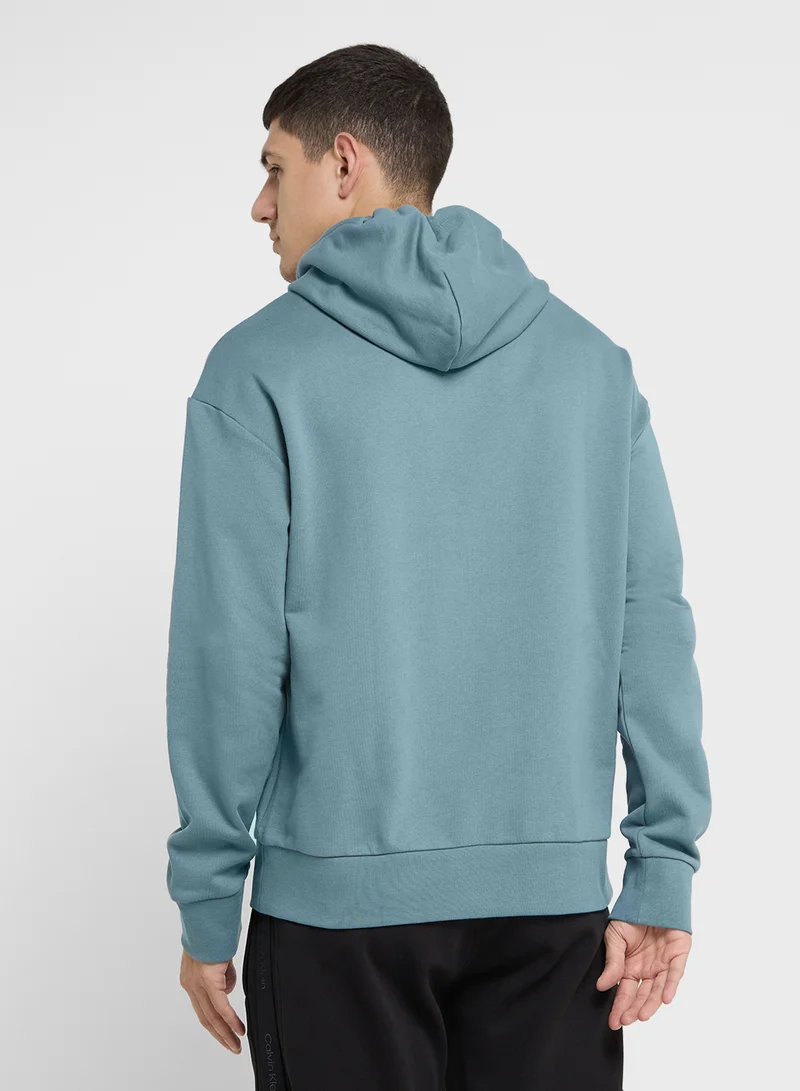 كالفن كلاين Logo Print Drawstring Pullover Hoodie
