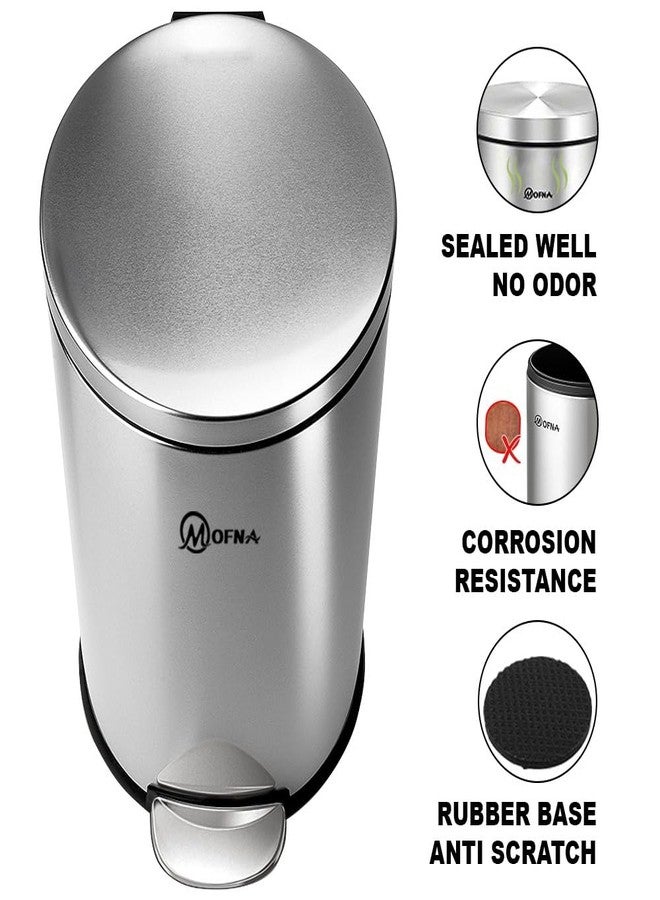 mofna Stainless Steel Plain Dustbin with Pedal, Trash Can, Wastebasket, Garbage Bin for Home, Office, Bathroom, Bedroom, Toilet, Outdoor, Indoor and Kitchen, (7x10 In -5 Liter, Silver), Pack of 1 - Image 5