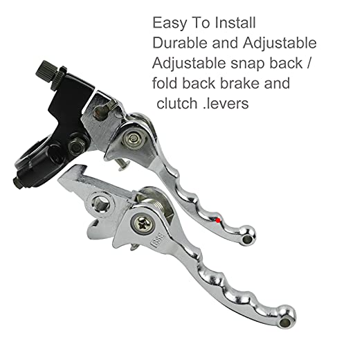 FLYPIG Folding Aluminum Clutch Brake Lever for 22mm 7/8 inch Handlebar Fit for 50cc 70cc 90cc 110cc 125cc 140cc TTR 125cc SSR Xmotos Apollo 125 Pit Dirt Bike（Chrome） - Image 4