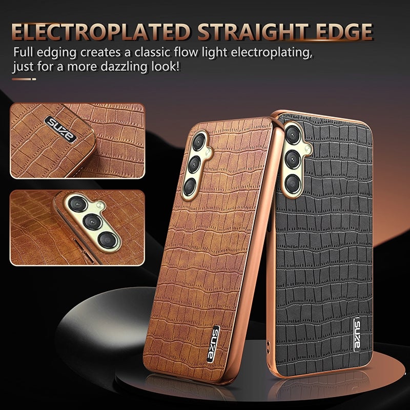 HuHa Case Cover For Samsung Galaxy A16 5G AZNS Electroplated Frame Crocodile Texture Full Coverage Phone Case(Green) - Image 3