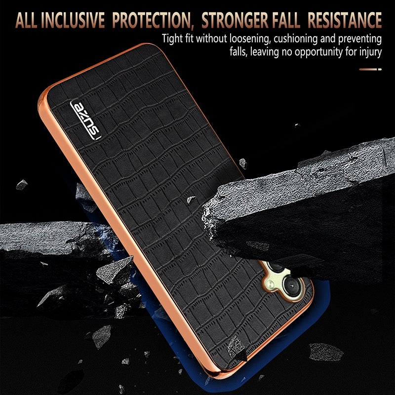 HuHa Case Cover For Samsung Galaxy A16 5G AZNS Electroplated Frame Crocodile Texture Full Coverage Phone Case(Green) - Image 4