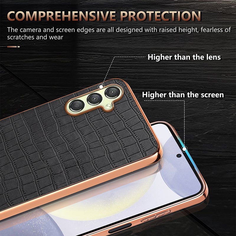 HuHa Case Cover For Samsung Galaxy A16 5G AZNS Electroplated Frame Crocodile Texture Full Coverage Phone Case(Green) - Image 5